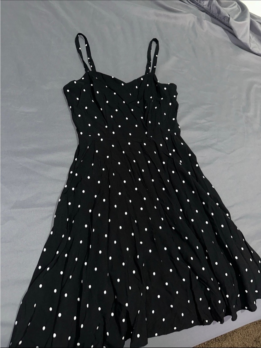 Womens Old Navy Black & White Polka Dot Dress Size Small